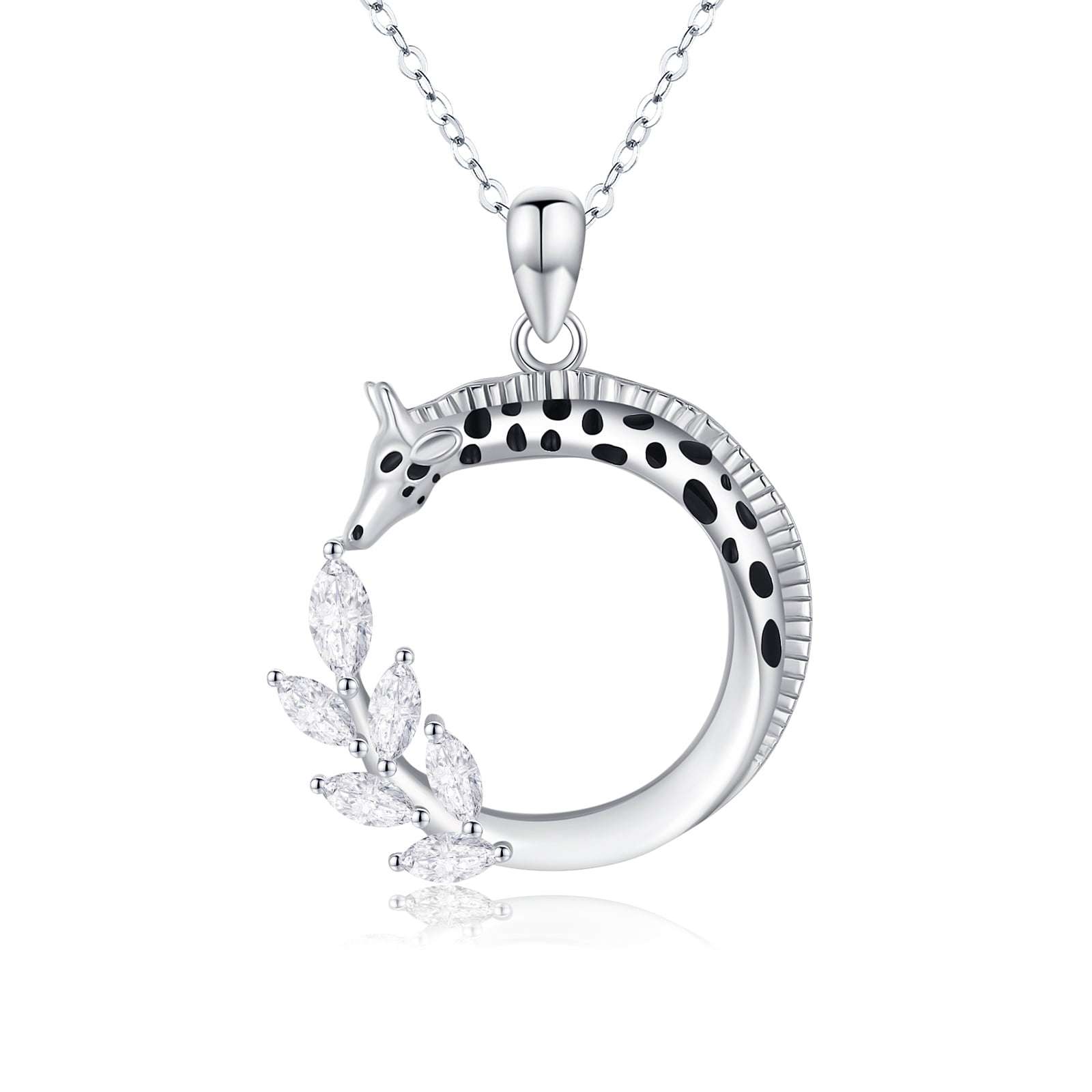 TRISHULA Giraffe Necklace 925 Sterling Silver Necklace for Women 18K