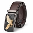 thumbnail image 1 of TRISJEM Men's Eagle Ratchet Belt with Automatic Buckle, 1.38" Composite Leather Dress Belt, Adjustable Cut-to-Fit Big and Tall Belt for Jeans and Pants, Black or Brown, Waist 33"-61", 1 of 8