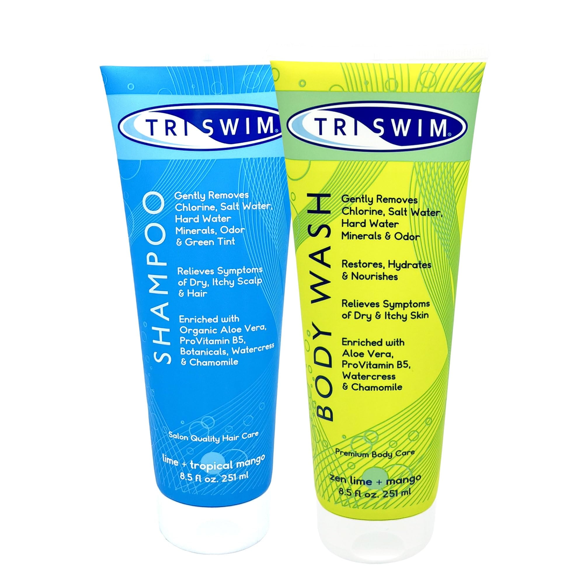 TRISWIM Chlorine Removal Body Wash & Swim Shampoo Set fl oz Each Complete Swim Care Kit with