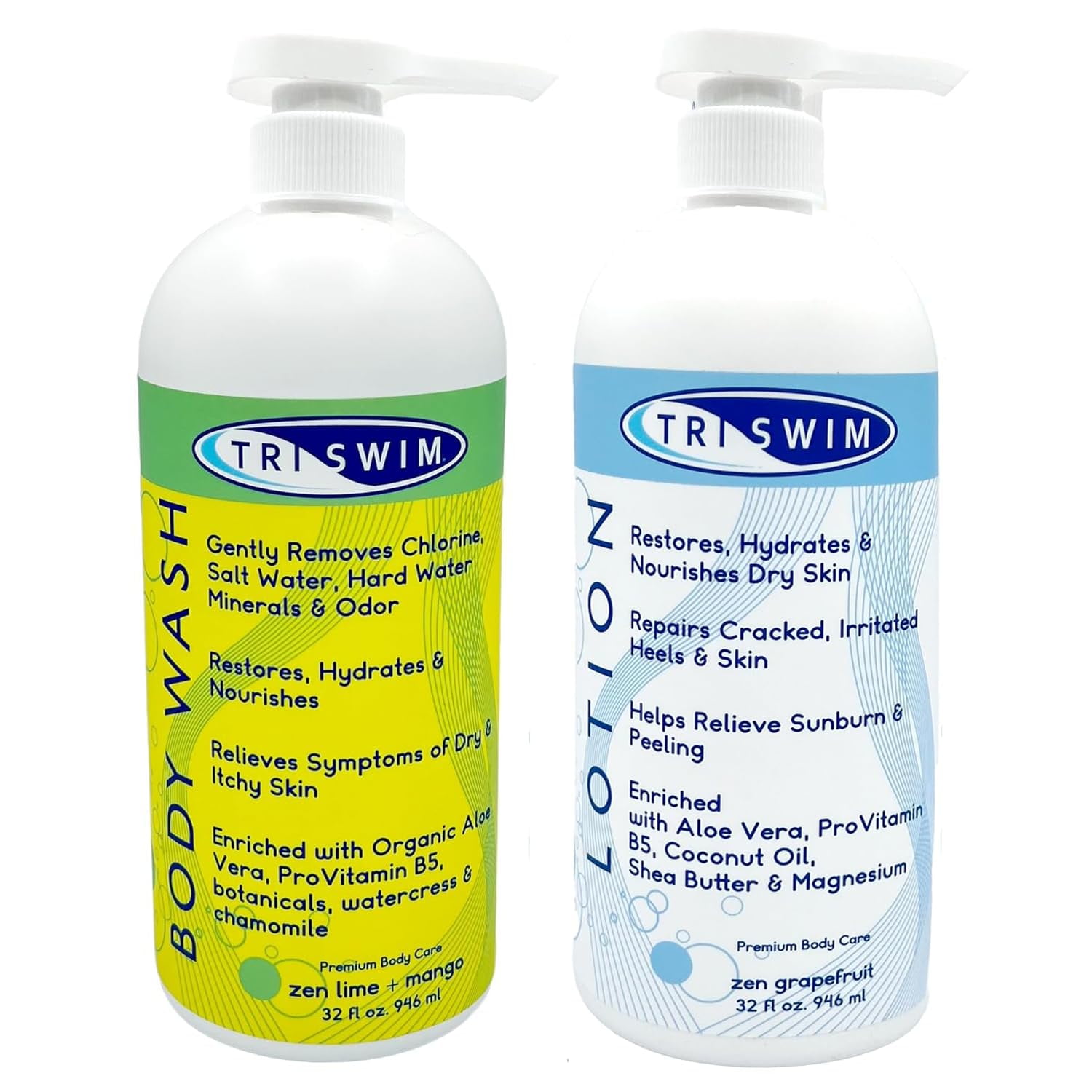 TRISWIM Skin Care Set OIF8 with Chlorine Removal Body Wash + After Swim
