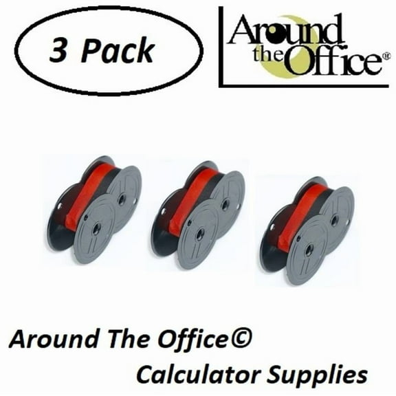 TRIUMPH/ADLER Model 244-PD Compatible CAlculator RS-6BR Twin Spool Black & Red Ribbon by Around The Office