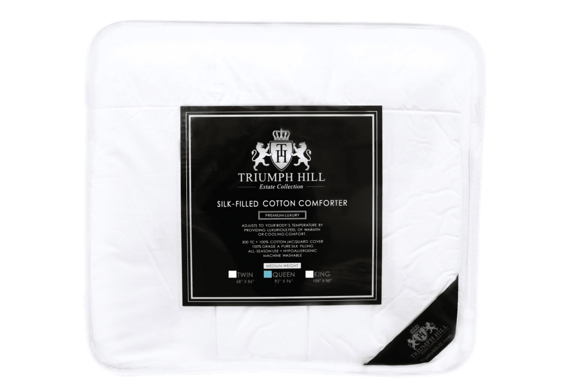 "TRIUMPH HILL" MULBERRY SILK MEDIUM WEIGHT BED COMFORTER QUEEN