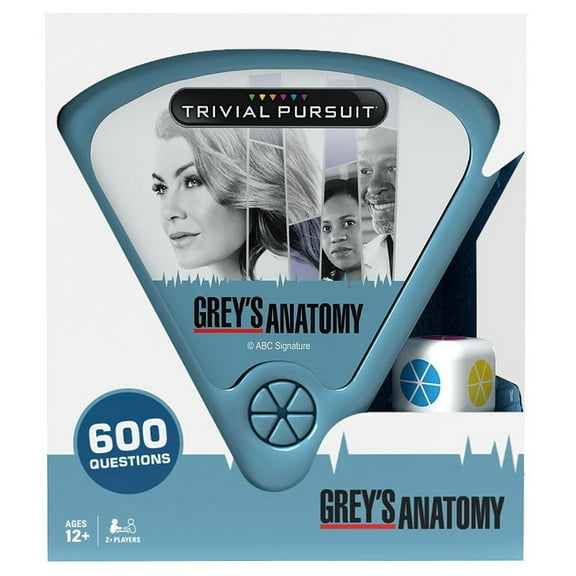 TRIVIAL PURSUIT Grey's Anatomy, Trivia Game from The Hit Hospital Drama TV Series, 600 Questions & Die in Travel Container, Officially Licensed Grey's Anatomy Merchandise & Collectible