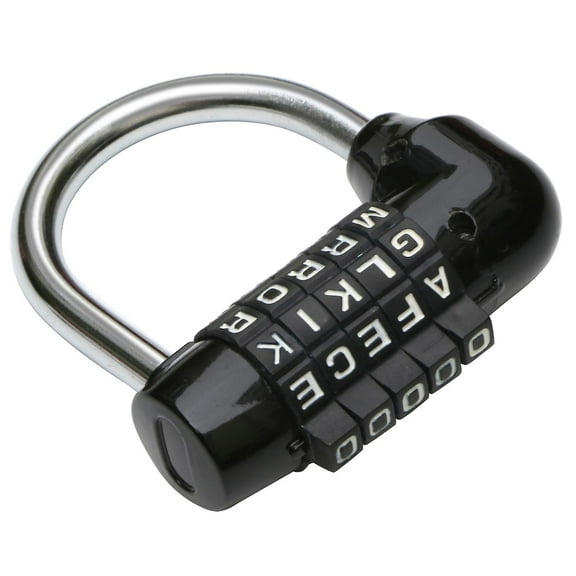 TRIXES 5-Letter Combination Padlock Black