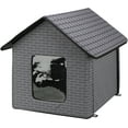 thumbnail interactive-video image 1 of TRIXIE 1-Story Insulated Waterproof Material Small Indoor-Outdoor Cat House with Door Flaps, Gray, 1 of 12