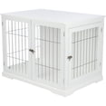 thumbnail image 1 of TRIXIE 38.7" Dog Crate, Wooden Indoor Kennel Furniture for Large Dogs Up to 66 lb, White, 1 of 9