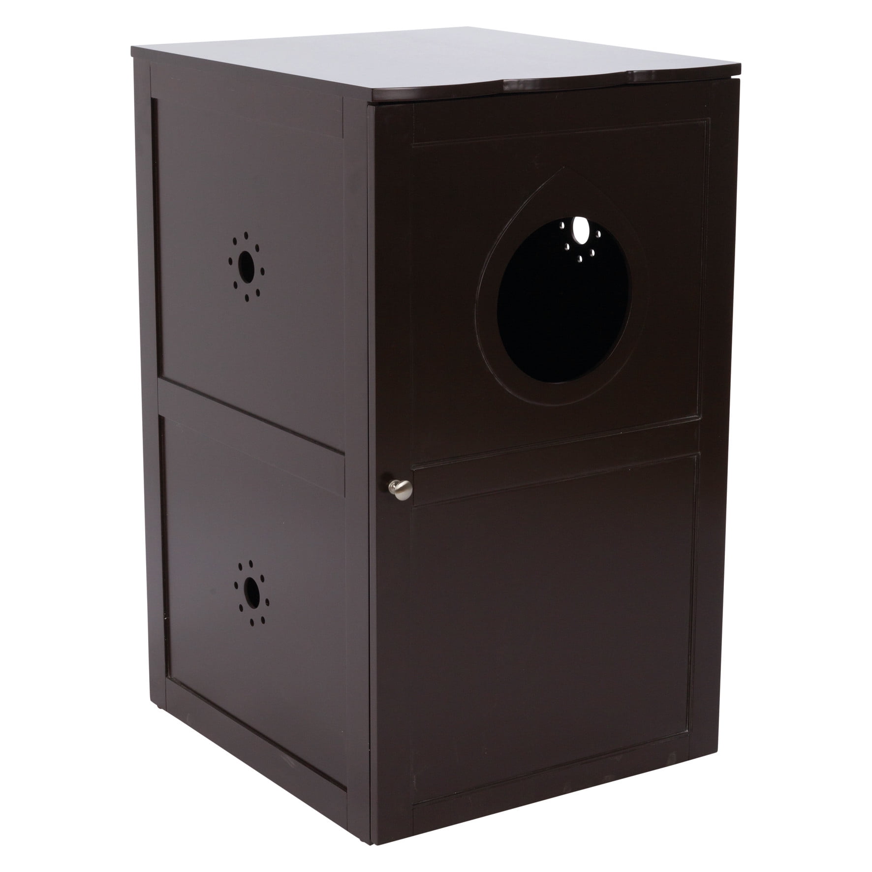 TRIXIE 2-Story Cat Litter Box Enclosure Hidden Litter Indoor Cat Furniture Accent Table, Brown