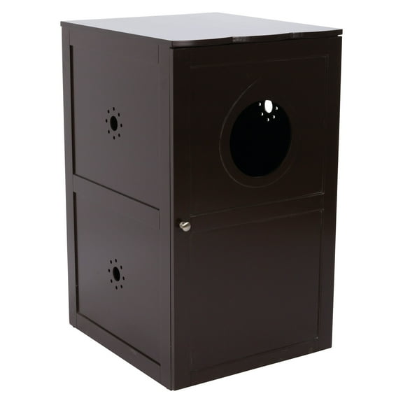 TRIXIE 2-Story Cat Litter Box Enclosure Hidden Litter Indoor Cat Furniture Accent Table, Brown