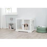 TRIXIE 29.5" Dog Crate, Indoor Crate Table for Dogs Up to 25 lb, Small Dog Kennel, White