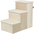 thumbnail image 1 of TRIXIE 3-Step Foldable Velour Pet Stairs with Storage, Beige, 1 of 6