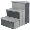 thumbnail image 1 of TRIXIE 3-Step Foldable Velour Pet Stairs with Storage, Gray, 1 of 7
