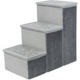thumbnail image 1 of TRIXIE 3-Step Foldable Velour Pet Stairs with Storage, Gray, 1 of 7