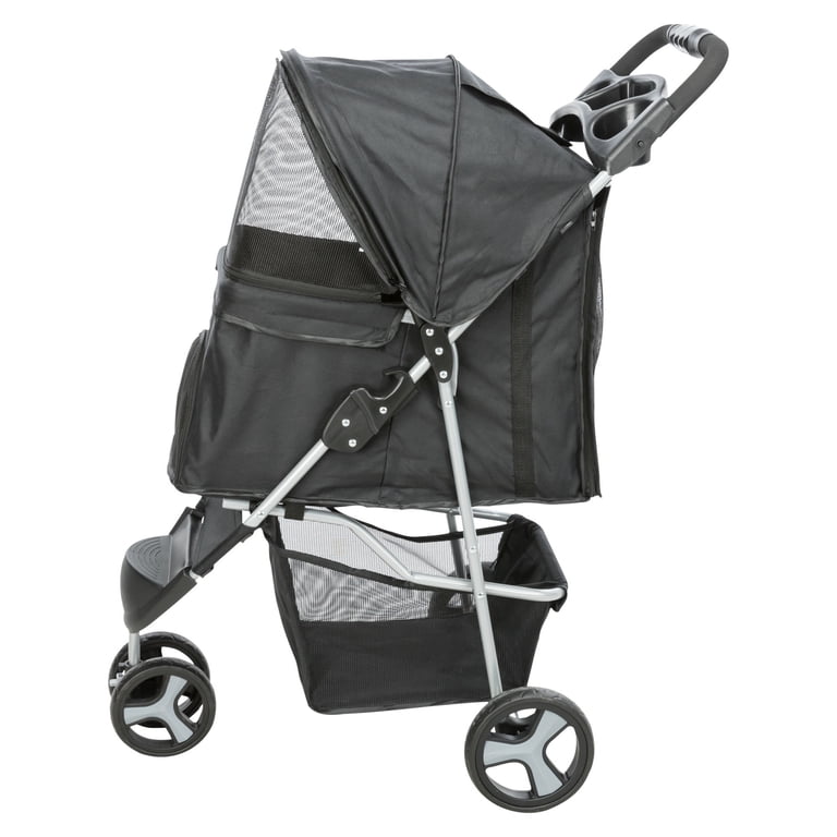 TRIXIE Foldable Cat & Dog Stroller, Black