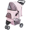 thumbnail image 1 of TRIXIE 3-Wheeled Foldable Dog & Cat Stroller with Canopy and Storage Compartments, Pink, 1 of 9