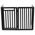 thumbnail image 1 of TRIXIE 4-Panel Foldable Wood Freestanding Pet Gate, Walk Thru Door, Expands to 80", Brown, 1 of 7