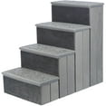 thumbnail image 1 of TRIXIE 4-Step Foldable Velour Pet Stairs with Storage, Gray, 1 of 8