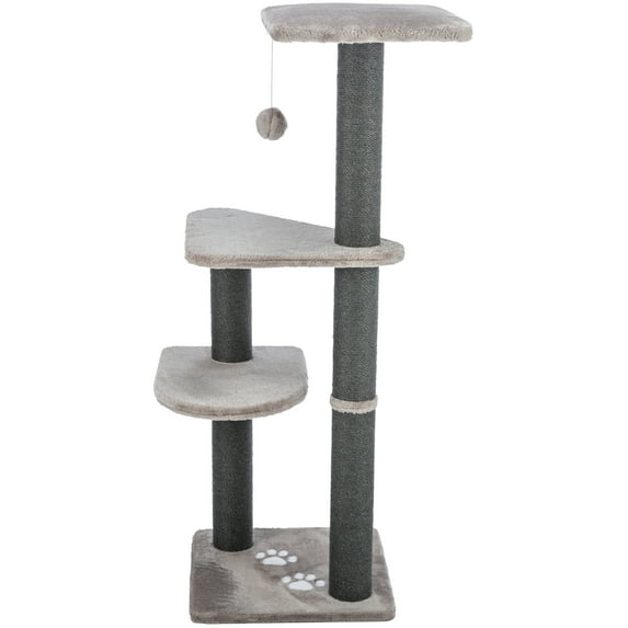 TRIXIE Altea Plush 3-Level 46.1" Cat Tree with Sisal Scratching Posts & Cat Toy, Dark Gray