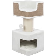 TRIXIE Ava XXL Jute & Plush 2-Level 34" Cat Tree with Scratching Post & Condo, Brown