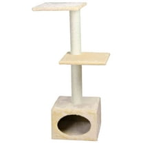 TRIXIE Badalona Plush & Sisal 3-Level 43" Cat Tree with Scratching Posts & Condo, Beige