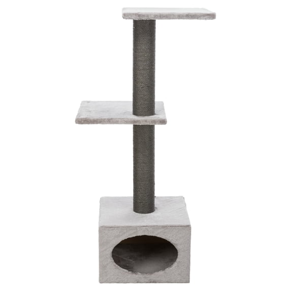TRIXIE Badalona Plush & Sisal 3-Level 43" Cat Tree with Scratching Posts & Condo, Gray