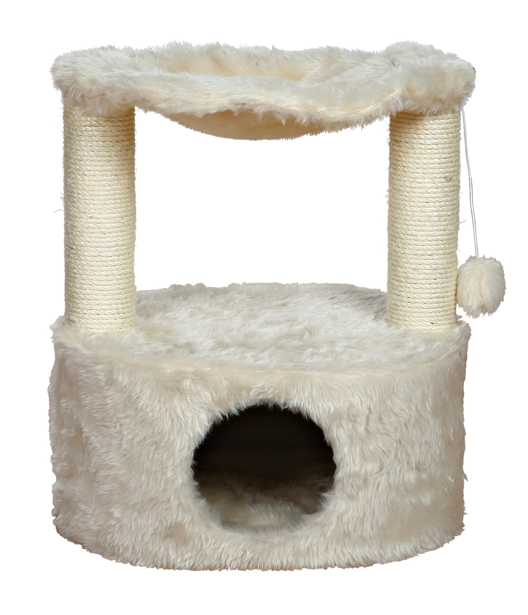Cream Sisal Cat Tree with Hammock and Condo