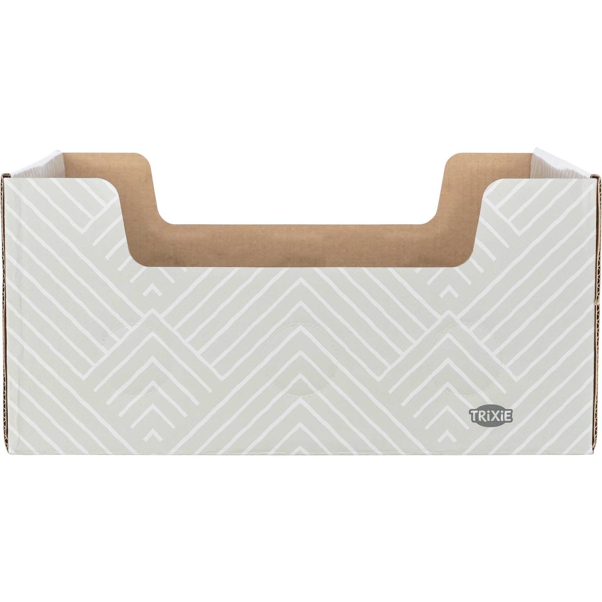 TRIXIE Cardboard Cat Scratching Box with Peek-a-Boo Openings & Double ...