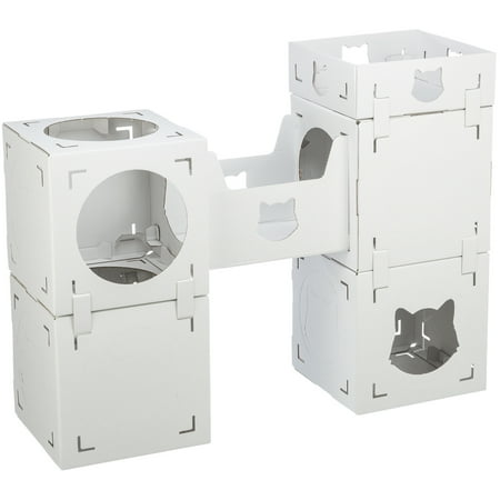 TRIXIE Casa Cara Indoor Modular Cardboard Cat Condo, Cat Play Tower, Corrugated Cat House