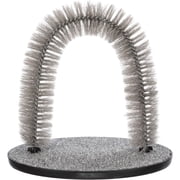 TRIXIE Cat Massager and Self Grooming Arch, Bristle Ring Brush, Carpet Scratcher, Gray