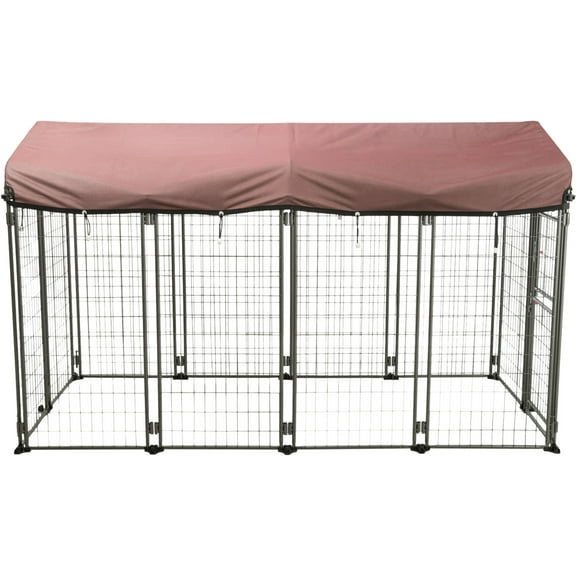 TRIXIE Deluxe XXL Expandable Metal Dog Kennel with Cover, 8x4' Wide
