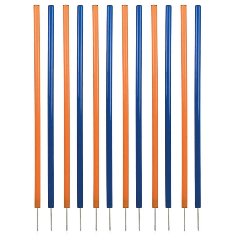 TRIXIE Dog Agility Slalom Set, Portable Poles, Blue, 12 pcs