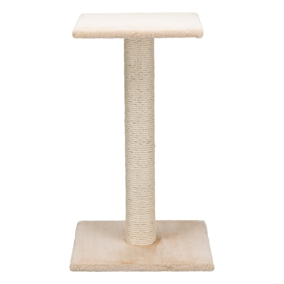 TRIXIE Espejo 27" Sisal Cat Scratching Post with Plush Platform, Beige