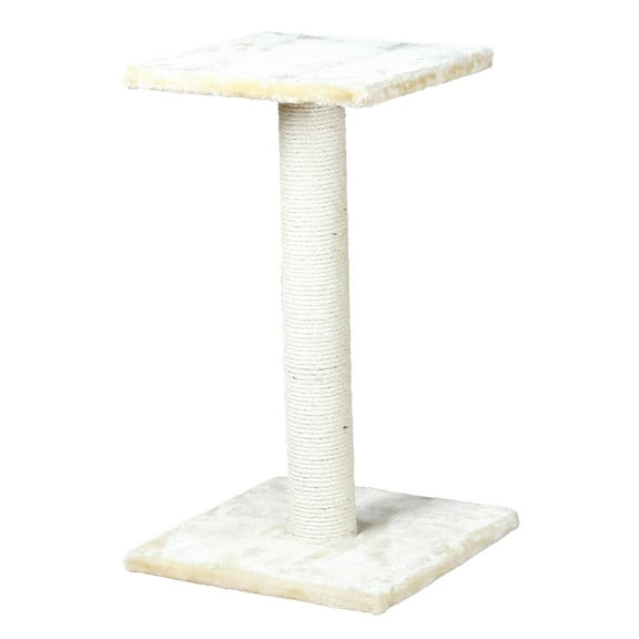 TRIXIE Espejo 27" Sisal Cat Scratching Post with Plush Platform, Beige