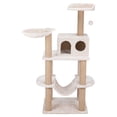 thumbnail image 1 of TRIXIE Federico Plush & Sisal 4-Level 56" Cat Tree Scratching Posts Condo Hammock Greige, 1 of 7