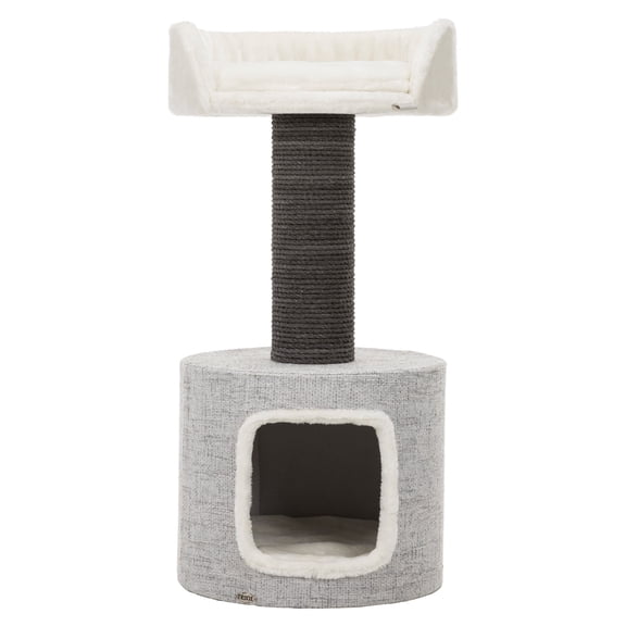 TRIXIE Fonda XXL Sisal & Plush 2-Level 39" Cat Tree with Scratching Post & Condo, Gray