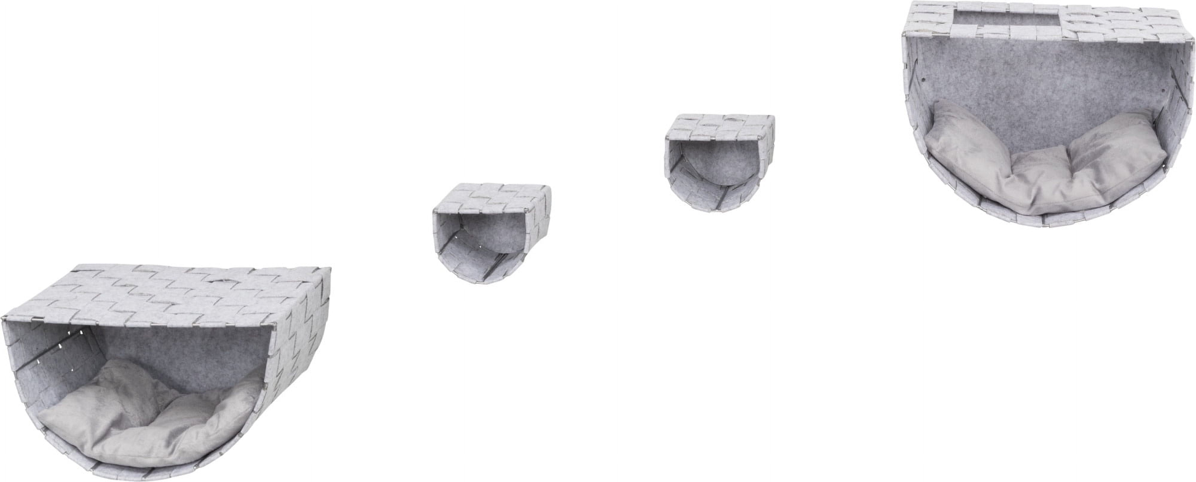 Frehi Light Gray Wall Mount Cat Tree Set with Condos and Perches