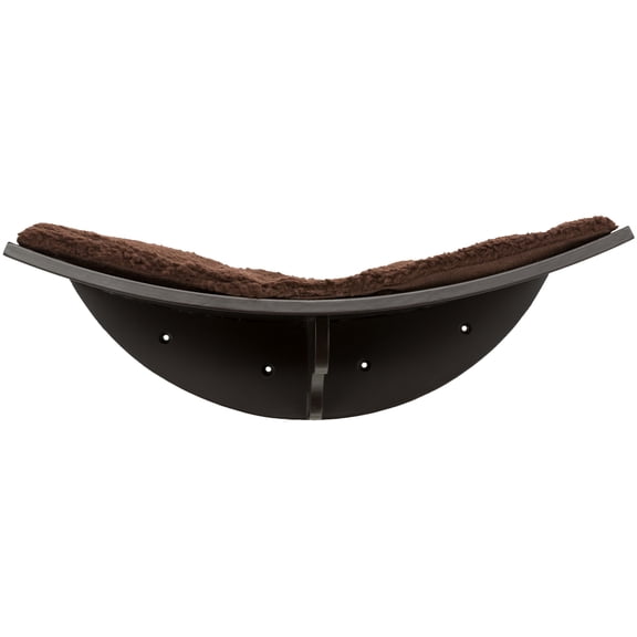 TRIXIE Lea Space Saving Wall Mounted Cat Perch with Soft Cushion, Espresso Brown