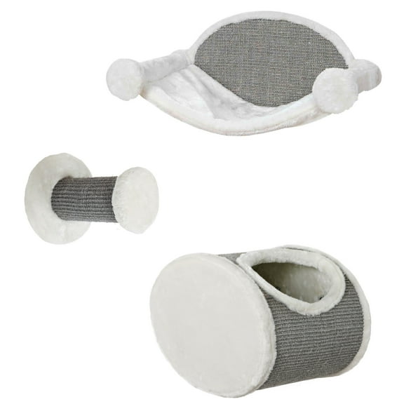 TRIXIE Liam Multi-Level Wall Mounted Cat Perch-Lounge Set, Gray