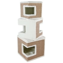 TRIXIE Lilo Plush & Sisal 3-Level 48.4" Cat Condo Tower with Removable Cushions, Brown