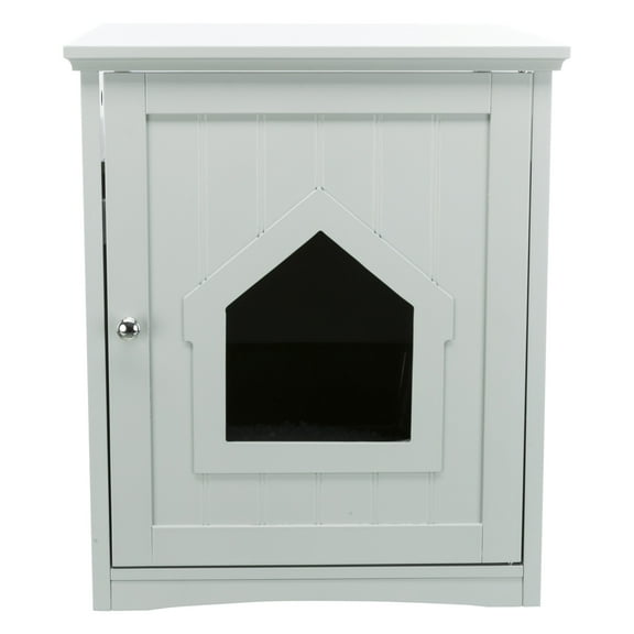 TRIXIE Litter Box Enclosure Hide Litter Boxes Storage Drawer Indoor Cat Home, Accent Table, Gray