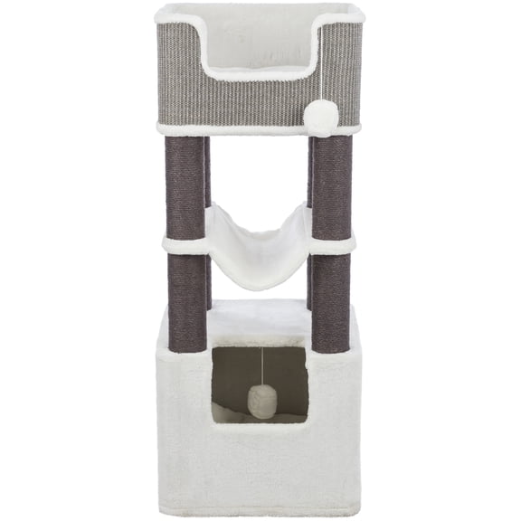 TRIXIE Lucano Xxl 43.3" Multi-Level Cat Tree with Sisal Scratching Posts, Condo & Hanging Cat Toy, Gray