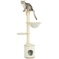 thumbnail image 1 of TRIXIE Mateo Wooden & Sisal 4-Level 54.3" Wall Mount Cat Tree, Scratching Posts & Condo, Natural, 1 of 8