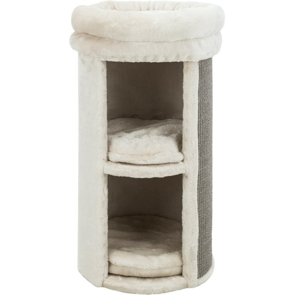 TRIXIE Mexia 2-Story Cat Condo Tower, Top Platform with Removable Bed, Removable Cushions