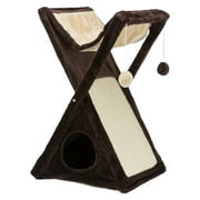 TRIXIE Miguel Fold & Store Plush & Sisal 25.5" Cat Tree, Hammock, Condo, Scratcher, Brown