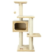 TRIXIE Palamos Plush & Sisal 4-Level 43" Cat Tree with Scratching Posts & Condo, Beige