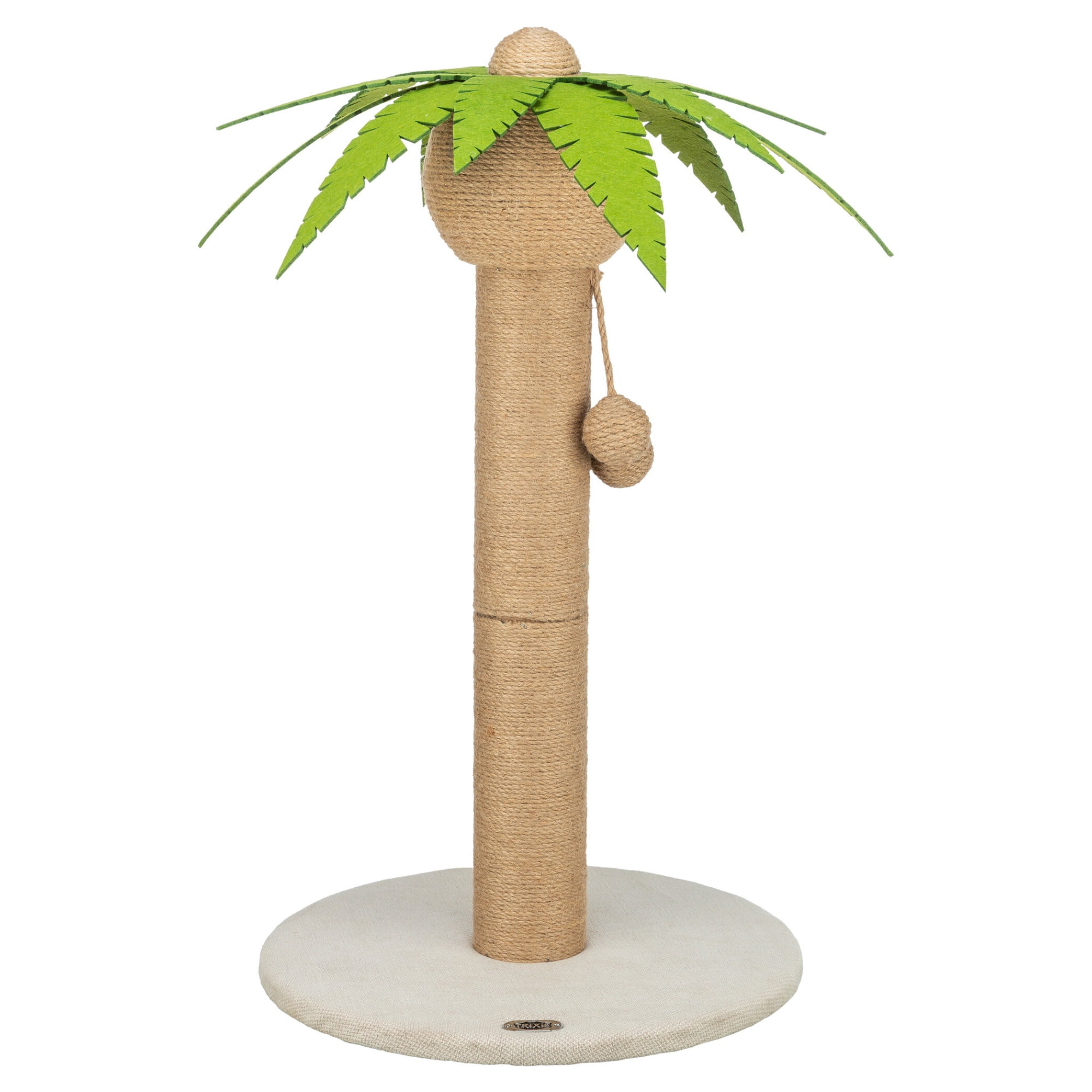 Trixie Palmela 25 inch Jute Scratching Post - Cute Whimsical Cat Palm-Tree with Dangling Toys - Indoor Cat Scratcher Furniture, Size: 15.8 x 25.6-in