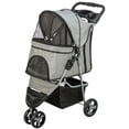 thumbnail image 1 of TRIXIE 3-Wheeled Foldable Dog & Cat Stroller with Canopy and Storage Compartments, Gray, 1 of 8