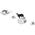 thumbnail image 1 of TRIXIE Plush & Sisal Cover Cat Perch with Steps Hammock & Condo, 4 Piece Set, Gray-White, 1 of 6