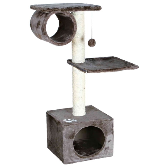 TRIXIE San Fernando Plush & Sisal 3-Level 41.7" Cat Tree, Scratching Posts & Condo, Gray