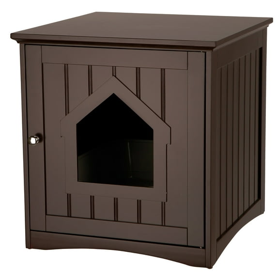 TRIXIE Small Cat Litter Box Enclosure Hidden Litter Indoor Cat Furniture Pet Home Side Table Brown