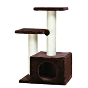 TRIXIE Valencia Plush & Sisal 3-Level 28 Cat Tree with Scratching Posts & Condo, Brown
